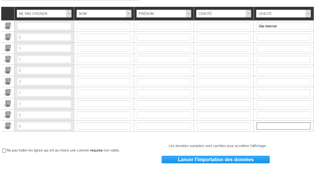 Importer depuis excel