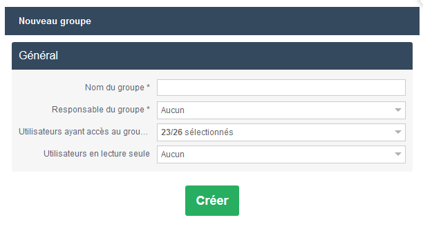 Créer un groupe